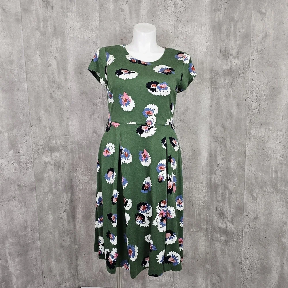 Boden Womens US10R Aide Ponte Knit Green Floral Casual Day Work Dress - Picture 1 of 9